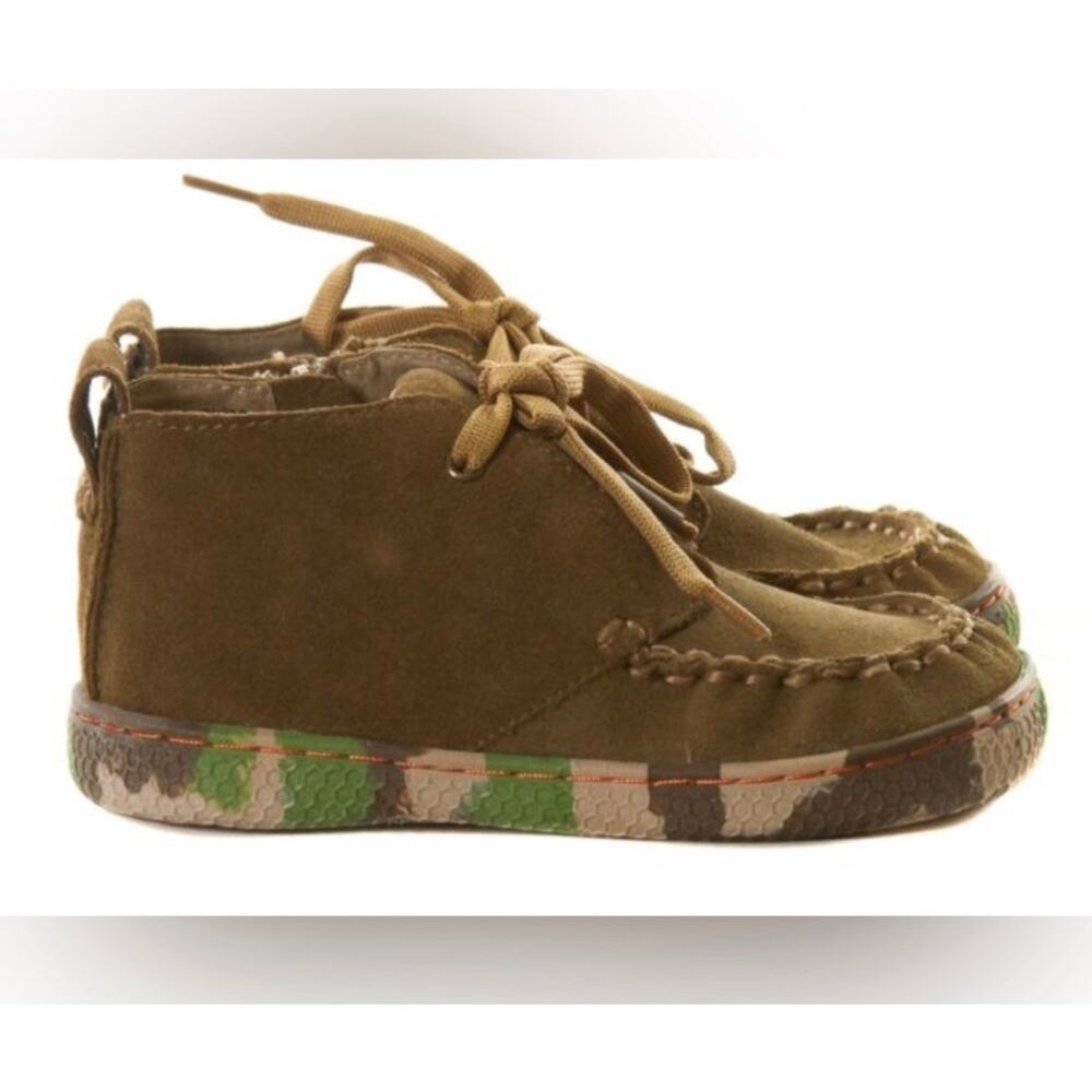 Livie & Luca toddler suede leather camo moccasin shoes size 10